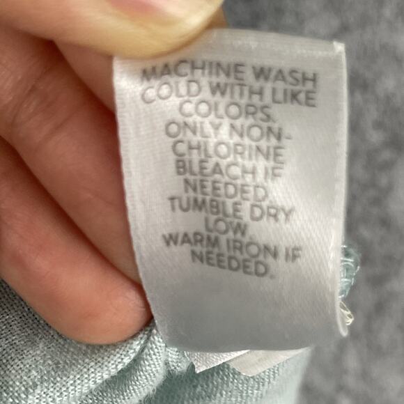 J Jill Love Linen Tunic Top Womens 2X Pale Green Coastal Relaxed Beachy - Picture 6 of 15